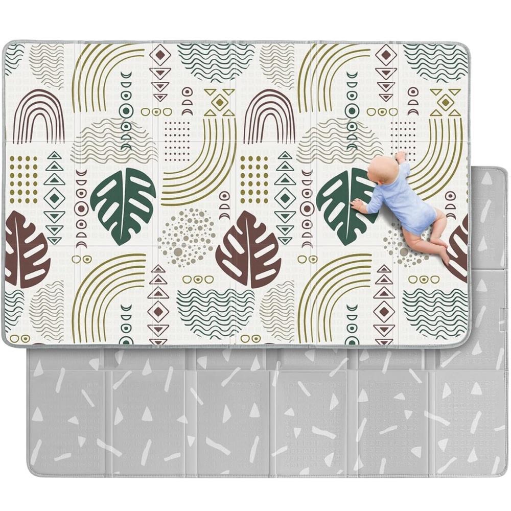 Babebay Baby Play Mat, Soft Baby Mat for Floor, (Leaf Pattern,78x50)